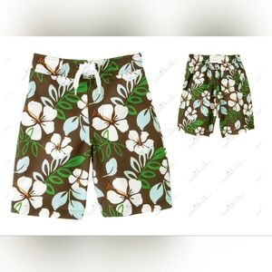 Janie & Jack vintage "Hawaiian Breeze" Hibiscus swim trunks